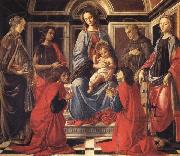 Sandro Botticelli The Madonna and Child Enthroned,with SS.Mary Magdalen,Catherine of Alexandria,John the Baptist,Francis,and Cosmas and Damian oil painting